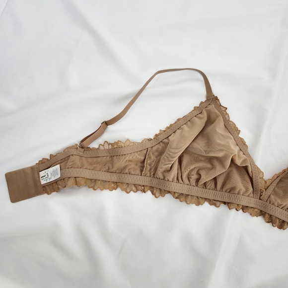 Aerie Womens Lace Bralette Size XL Nude Tan Triangle Adjustable‎ Coquette - Picture 4 of 7